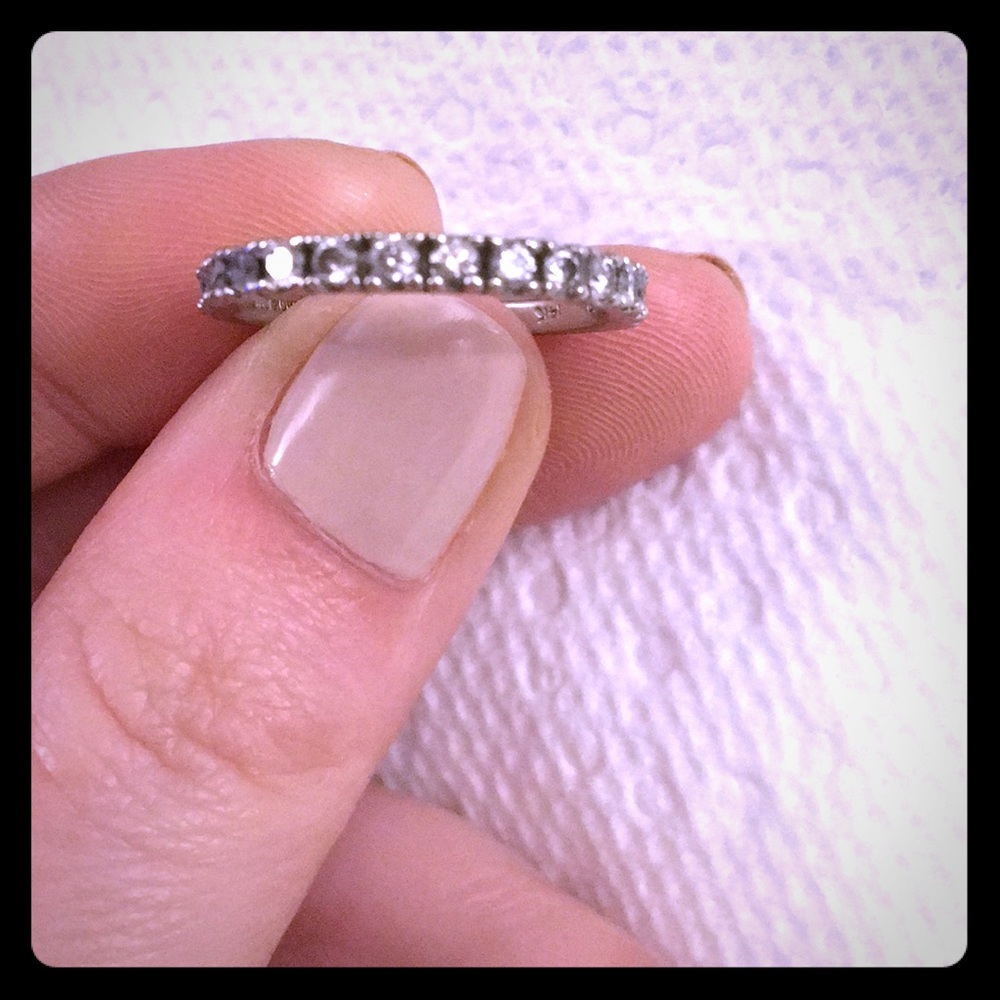 Diamond Wedding band - white gold- 14k-size 7